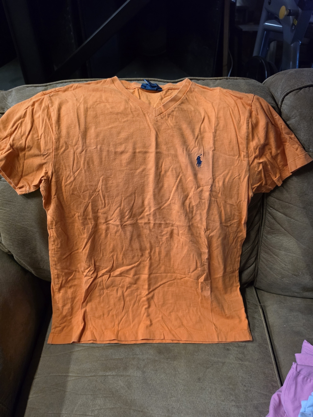 Polo by Ralph Lauren Men’s Orange V-Neck Tee